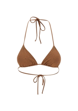 MC2 Saint Barth Annabelle rhinestone-embellished triangle bikini top - Brown