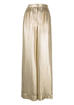 Alberta Ferretti metallic-finish wide-leg trousers - Neutrals