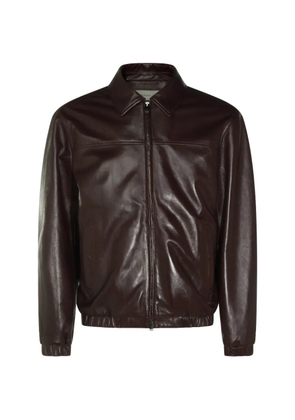 Canali zip-up leather jacket - Brown
