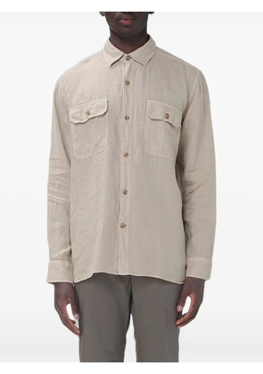 BROOKSFIELD utility-pocket linen shirt - Green