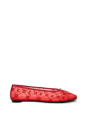 Marine Serre Moonogram mesh ballet flats - Red