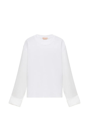 Marni white cotton T-shirt with shirt sleeves