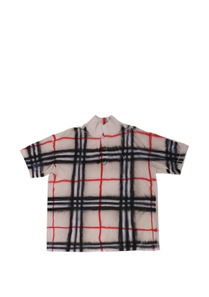 PROTOTYPES sprayed-check polo shirt - Neutrals