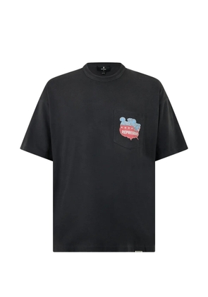 Represent graphic-print chest-pocket T-shirt - Black