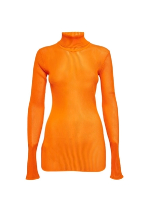 Victoria Beckham rib knit sheer sweater - Orange
