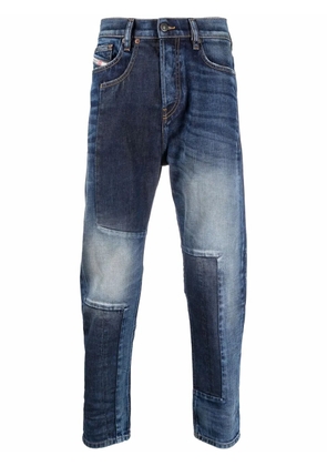 Diesel patchwork straight-leg jeans - Blue