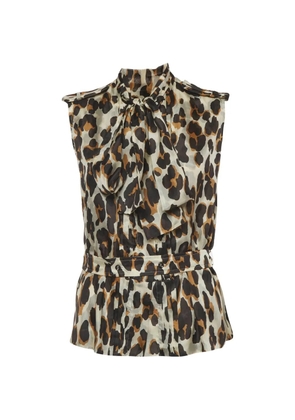 Saint Laurent Pre-Owned leopard-print belted top - Neutrals