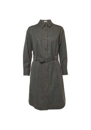 Brunello Cucinelli belted shirt midi dress - Grey