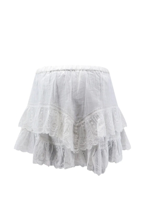 MARANT ÉTOILE Jocadia broderie-anglaise ruffled shorts - White
