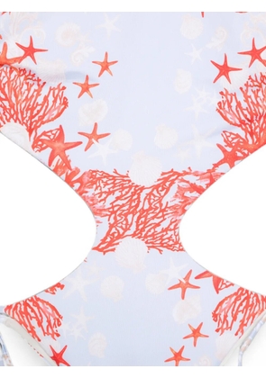 Mazzei cut-out starfish-print swimsuit - Blue