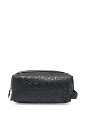 Ferragamo Pre-Owned Gncini-embossed wash bag - Black