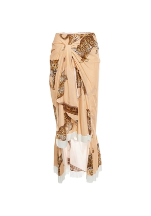 Johanna Ortiz Tropical Agitations wrap-effect maxi skirt - Orange