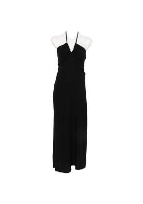 MOUTAKI halter-neck ruched maxi dress - Black