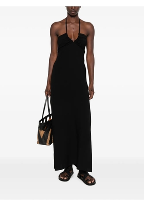 MOUTAKI halter-neck ruched maxi dress - Black
