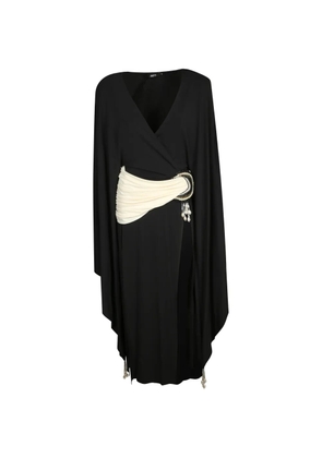 Amen bead-embellished cape-sleeve midi dress - Black