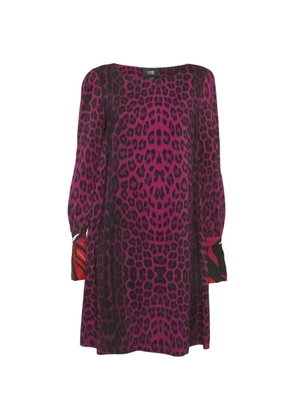Roberto Cavalli Vintage leopard-print shift mini dress - Purple