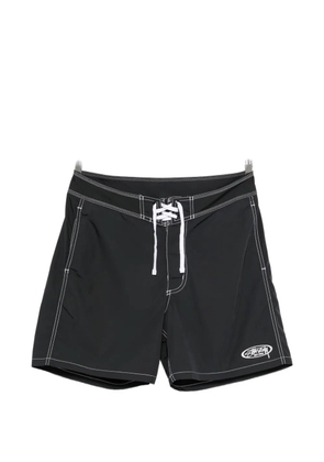 Stüssy contrast-stitch logo-patch shorts - Black