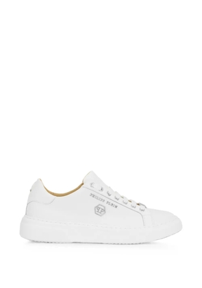 Philipp Plein leather lo-top sneakers Hexagon - White