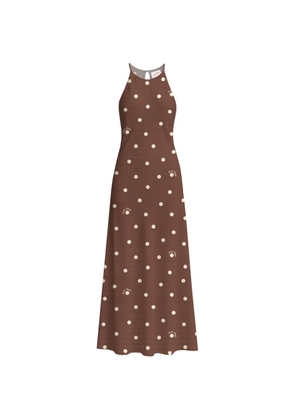 MC2 Saint Barth maxi polka-dot halterneck dress - Brown