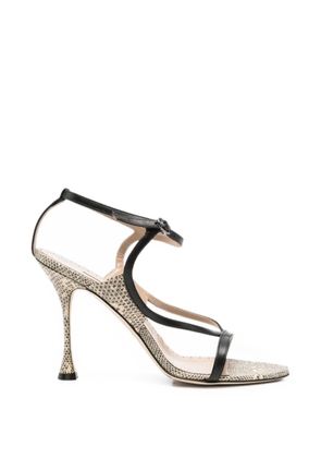 Manolo Blahnik Tibula snakeskin-effect sandals - Neutrals