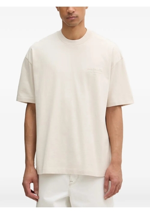 AllSaints Xander logo-embossed crew-neck T-shirt - Neutrals