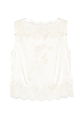 DÔEN Viviane lace-trim top - Neutrals