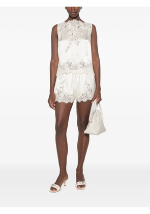 DÔEN Viviane lace-trim top - Neutrals