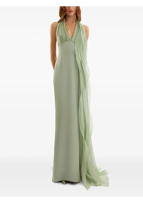 Gemy Maalouf draped halter-neck maxi dress - Green