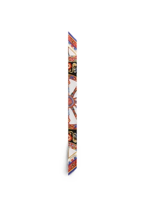 Dolce & Gabbana 6x100 Carretto-print silk twill bandeau - White