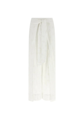 Polo Ralph Lauren embroidered-lace wrap palazzo pants - White