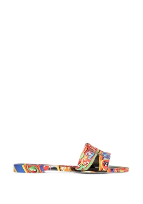 Dolce & Gabbana Carretto-print rubber beachwear slides - Red