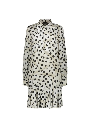 Boutique Moschino polka-dot ruffled mini dress - Neutrals