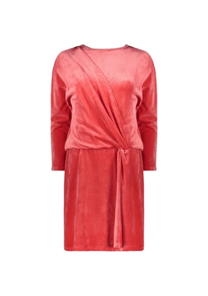 Alberta Ferretti draped velvet mini dress - Red