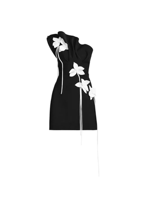 Acler Lugini flower-appliqué mini dress - Black