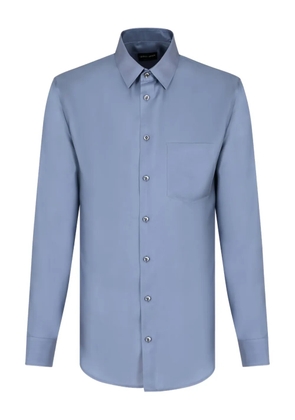 Giorgio Armani long-sleeve silk shirt - Blue