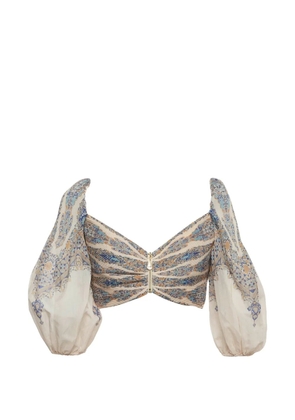 ZIMMERMANN zip-fastening crop top - Neutrals