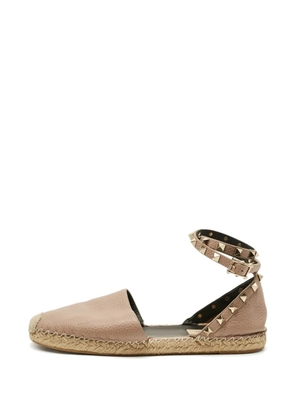 Valentino Garavani Pre-Owned Rockstud ankle-wrap espadrilles - Neutrals