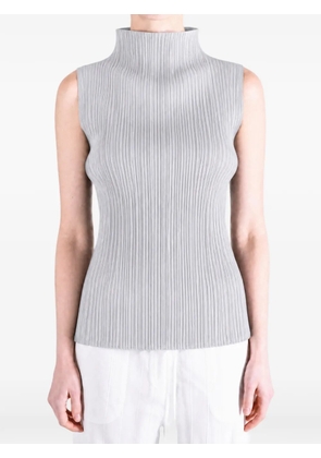 Pleats Please Issey Miyake pleated high-neck top - Grey