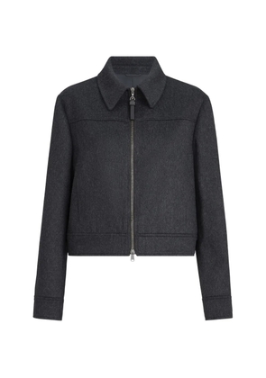 Brunello Cucinelli wool-flannel outerwear jacket with shiny zipper-pull - Grey