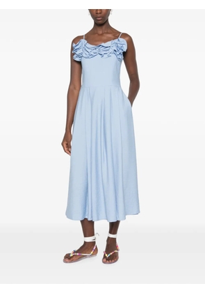 Stine Goya ruffled spaghetti-strap dress - Blue