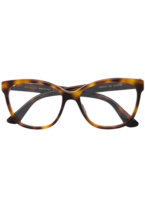 Gucci Eyewear crystal-embellished square-frame glasses - Brown