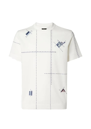 FENDI short-sleeve logo-embroidered T-shirt - White
