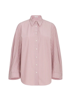 Brunello Cucinelli striped cotton-poplin shirt - Pink