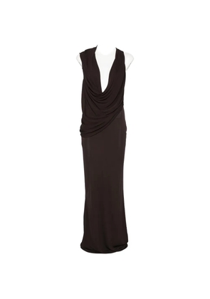 TOM FORD draped-neck maxi dress - Brown
