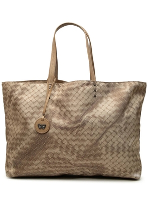 Bottega Veneta Pre-Owned 2012-2026 Nylon Intrecciolusion tote bag - Brown
