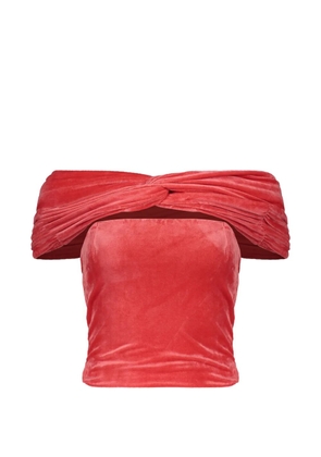 Alberta Ferretti off-shoulder velvet blouse - Pink