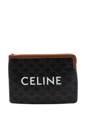 Celine Pre-Owned 2020 Small Triomphe Coated Canvas clutch bag - Brown