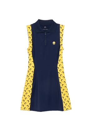 Marine Serre Moon-print sleeveless mini dress - Blue