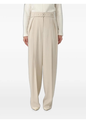 Emporio Armani belted pleated trousers - Neutrals