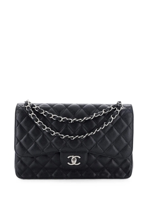 CHANEL Pre-Owned Classic Double Flap Bag Quilted Caviar Jumbo shoulder bag - Black